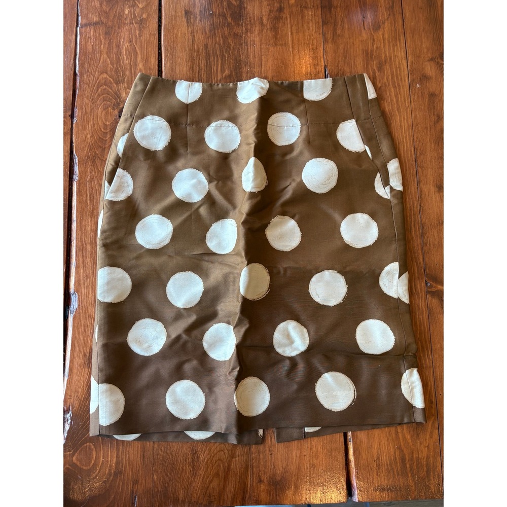 Banana Republic Brown Polka Dot Pencil Skirt Womens Size 0 Career Casual